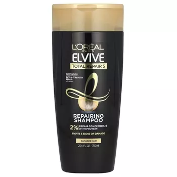 L'Oral Elvive Total Repair 5 Восстанавливающий шампунь для поврежденных волос, 25,4 жидких унций (750 мл)