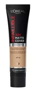 L’Oral Infaillible 32H Matt Cover Праймер для лица, 115 Golden Beige/Warm Undertone