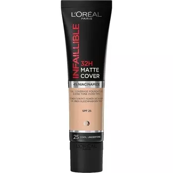 L'Oral Paris Infaillible 24H Matte Cover 25 Rose Ivory -Жидкая тональная основа 30 мл