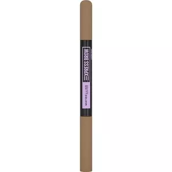 L'Oreal Paris Maybelline Express Brow Duo Натуральный карандаш для бровей 2-в-1 + пудра-филлер Темно-русый, 1 шт., Maybelline New York