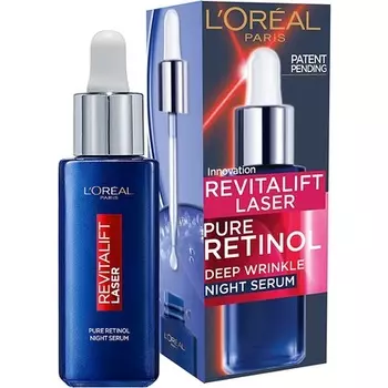 L'Oreal Paris Ночная сыворотка с чистым ретинолом Revitalift Laser Сыворотка для лица Глубокая ночная сыворотка против морщин для лица 30 мл L'Oral