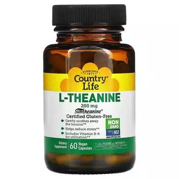 L-теанин Country Life 00 мг, 60 капсул