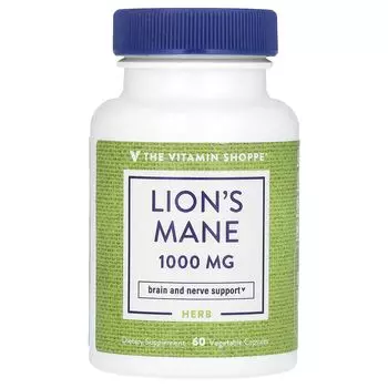 Львиная грива, 1000 мг, 60 растительных капсул (500 мг на капсулу) The Vitamin Shoppe