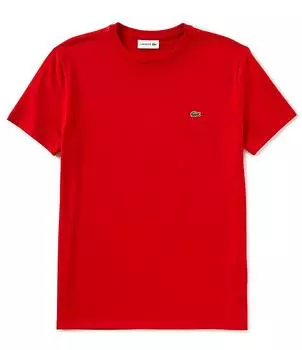 Lacoste Big & Tall Pima Хлопковая трикотажная футболка с короткими рукавами, красный