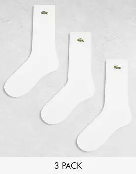 Lacoste – Комплект из 3 пар белых носков с логотипом