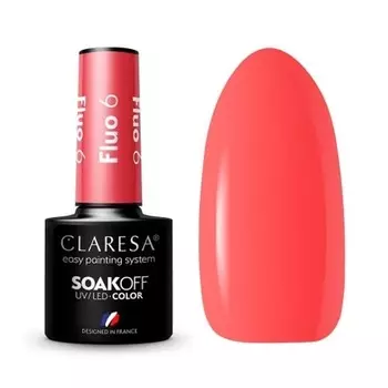Лак для ногтей Claresa Fluo UV, 5 мл, 6 шт.