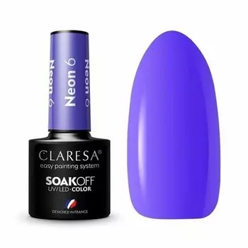Лак для ногтей Claresa Neon UV, 5 мл, 6 шт.