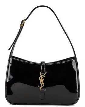Лакированная сумка-хобо 5 A 7 Saint Laurent, цвет Nero