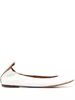 Лакированные балетки Lanvin, белый