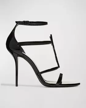 Лакированные сандалии Opyum YSL с ремешком на щиколотке Saint Laurent