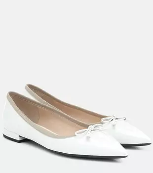 Лаковые балетки Prada, белый
