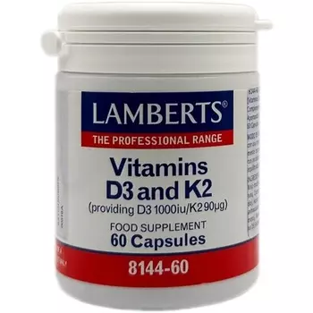 Lamberts Витамины D3 и K2 60 капсул
