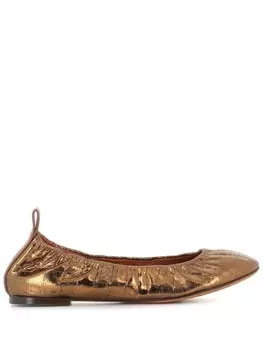 Lanvin балетки из кожи с эффектом крокодила, золотистый