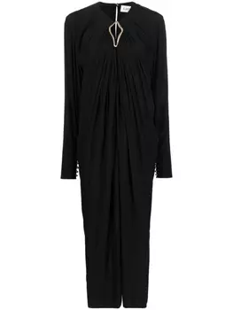 Lanvin draped midi dress, черный