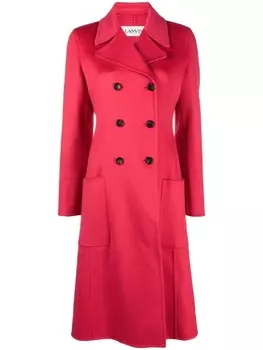 Lanvin двубортное кашемировое пальто, розовый