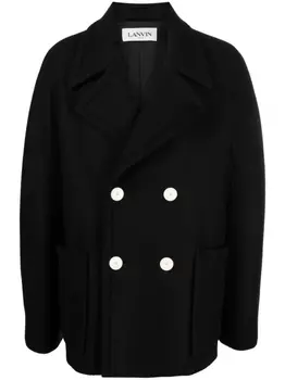 Lanvin двубортное шерстяное пальто, черный