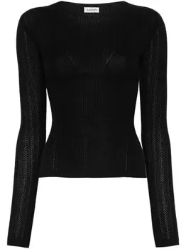 Lanvin джемпер с ребристой вязкой, черный