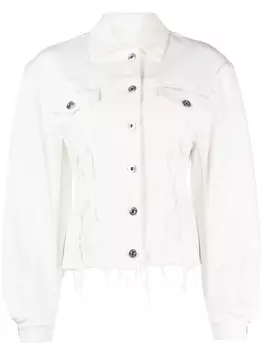 Lanvin джинсовая куртка с эффектом потертости, белый