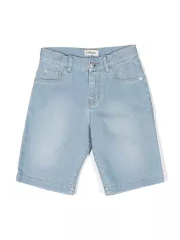 Lanvin Enfant джинсовые шорты прямого кроя, синий