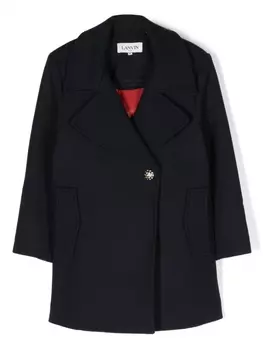 Lanvin Enfant пальто с логотипом, синий