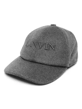 Lanvin фетровая шляпа с вышитым логотипом, серый