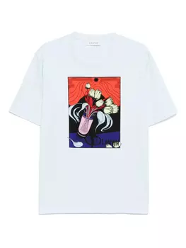Lanvin футболка с принтом, синий