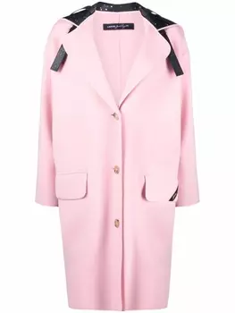 Lanvin однобортное пальто с капюшоном, розовый