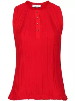 Lanvin плиссированная блузка без рукавов, красный