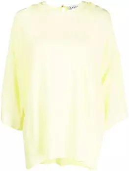 Lanvin шелковая блузка с драпировкой, зеленый