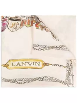 Lanvin шелковый шарф с принтом, серый