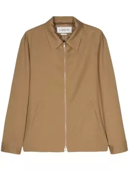 Lanvin шерстяная куртка с логотипом, коричневый