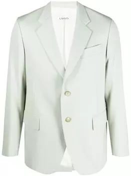 Lanvin шерстяной однобортный пиджак, зеленый