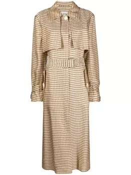 Lanvin тренч в клетку, оранжевый