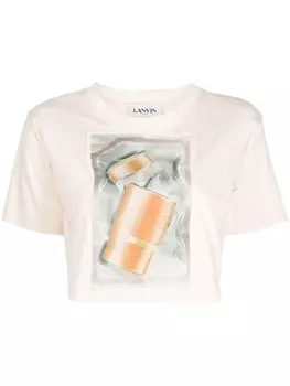 Lanvin укороченная футболка Scratch & Sniff, розовый