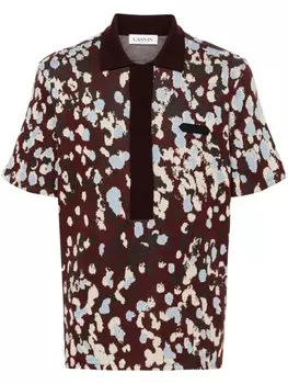 Lanvin жаккардовая рубашка поло с узором, красный