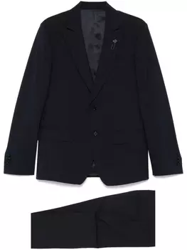 Lardini костюм с брошью, синий