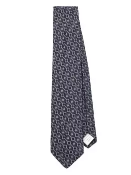 Lardini шелковый галстук с жаккардовым узором, синий
