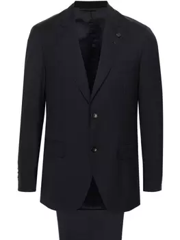 Lardini шерстяной костюм с однобортным пиджаком, синий