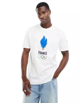 Le Coq Sportif — белая футболка с принтом сборной Франции-2024