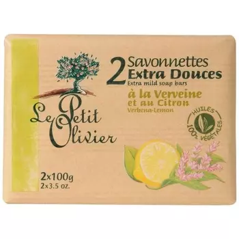 Le Petit Olivier 0005028 Экстрамягкое мыло для красоты с лимонной вербеной 2 X 100 г