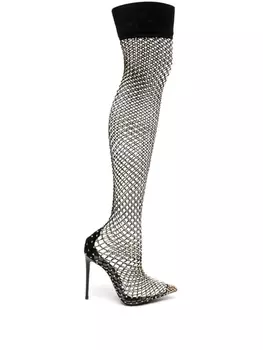 Le Silla сапоги Gilda 120 со стразами, черный