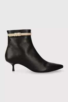 LEATHER POINTED BOOT кожаные ботильоны Tommy Hilfiger, черный