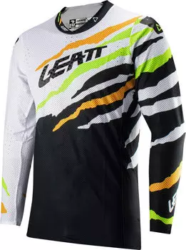 Джерси Leatt 5.5 UltraWeld Tiger Мотокросс, черно-бело-зеленые