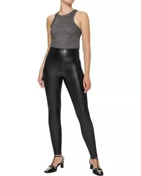 Леггинсы HUE Leather Flat-Tering Fit, черный