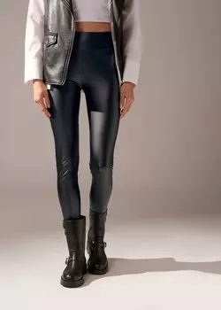 Леггинсы LEATHER EFFECT Calzedonia, цвет black