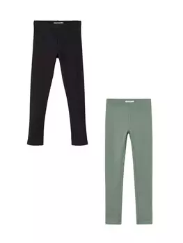 Леггинсы name it 2er Set Regular Fit weich bequem Basic, цвет schwarz-grn