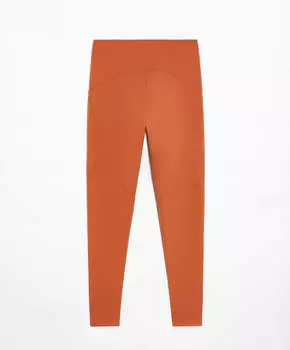 Леггинсы Oysho Basic Compressive Ankle-Length, оранжевый