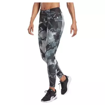 Леггинсы Reebok Lux Allover Print Bold, черный