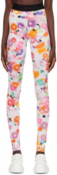 Леггинсы с белым цветком MSGM