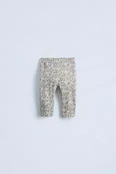 Леггинсы с цветочным принтом ZARA, розовый